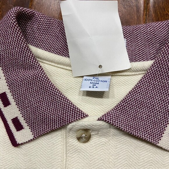Florida State Seminoles Vintage NWT Combed Cotton Cream Maroon Polo Men's XXL - Picture 6 of 8